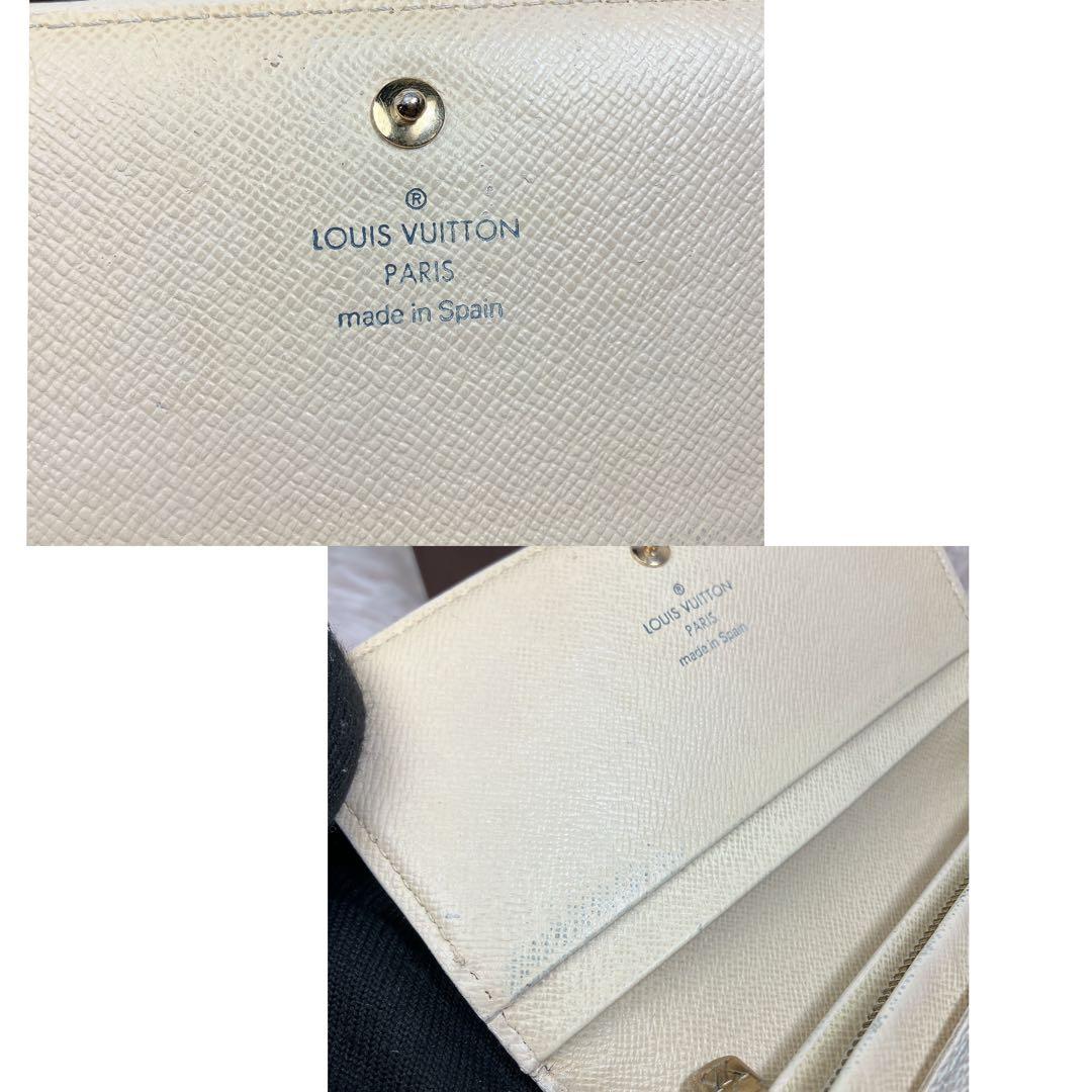 ！美品！ 現行 ルイヴィトン ダミエ アズール ポルトフォイユ トレゾール