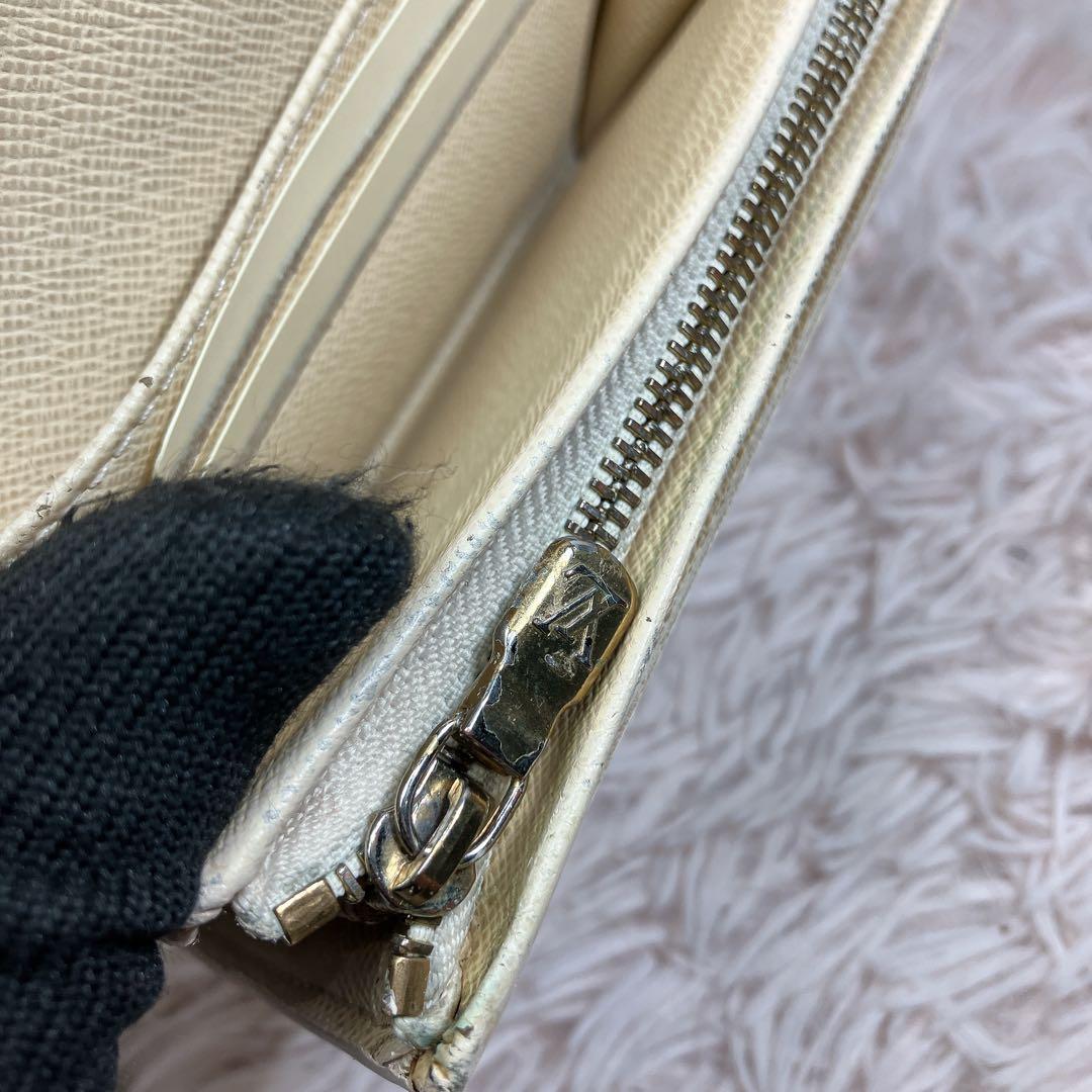 ！美品！ 現行 ルイヴィトン ダミエ アズール ポルトフォイユ トレゾール