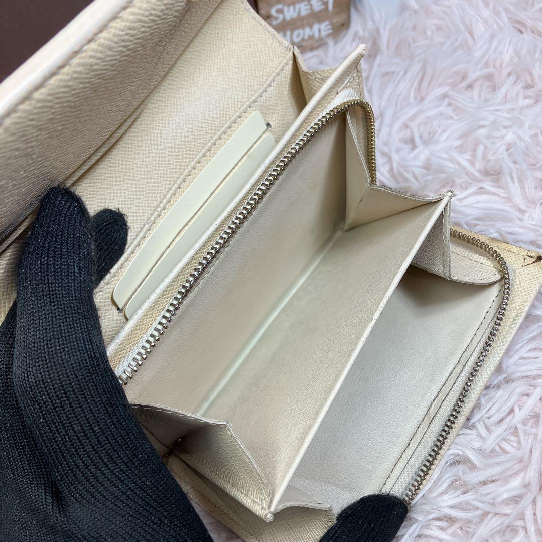 ！美品！ 現行 ルイヴィトン ダミエ アズール ポルトフォイユ トレゾール