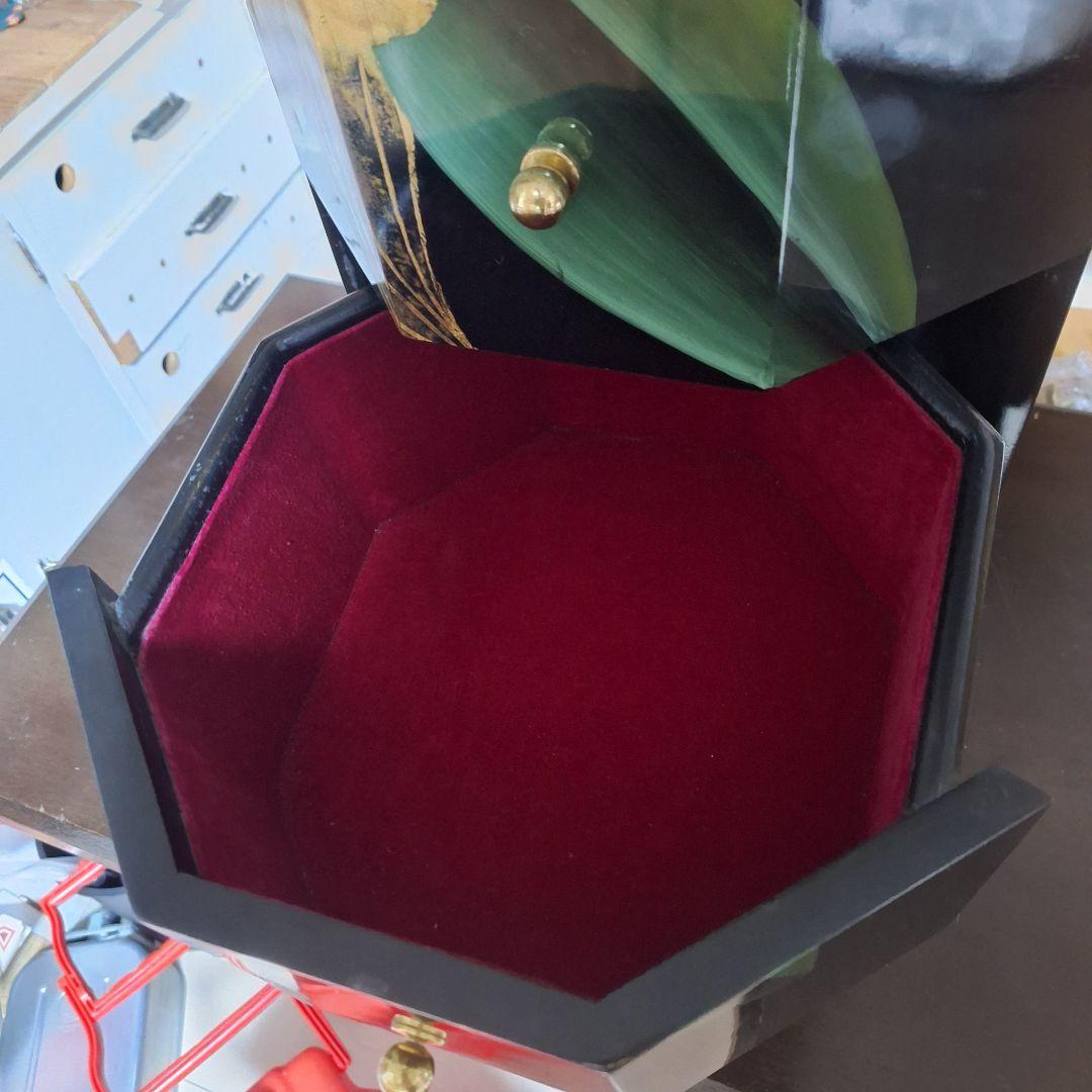 中国家具 黒漆 八角型 8杯 引き出し 抽斗 箪笥 チェスト 花台 高卓 飾り台