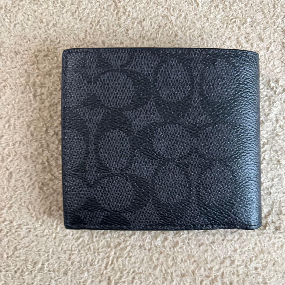 COACH ブラックレザー 二つ折り財布