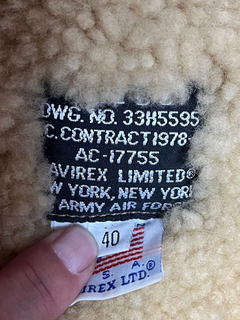 AVIREX アビレックスB-3ヤンキーギャル 初期ヴィンテージ USA製 40