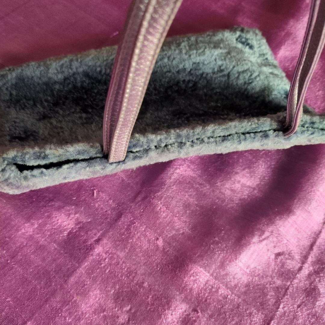 ♦️MIU MIU ミュウミュウ モコモコ　ファーミニバッグ　ブルーグレー