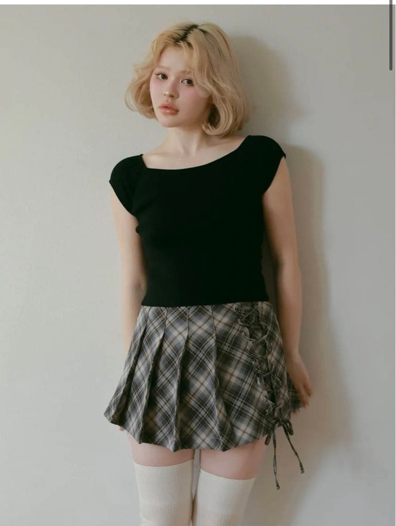 Andmary アンドマリー Sonia lace up mini skirt
