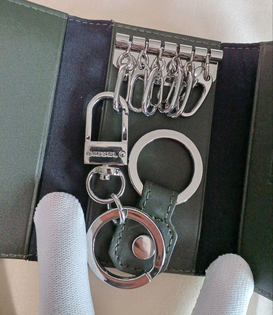 【新品】DIESEL ブラック レザー キーケース