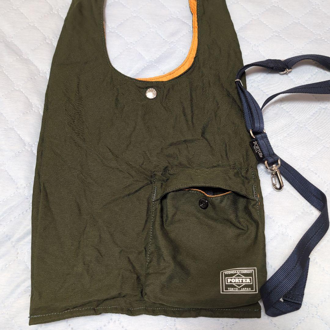 【美品】ポーターバガー GMS エコバッグ カーキ 現行 折り畳み 大容量