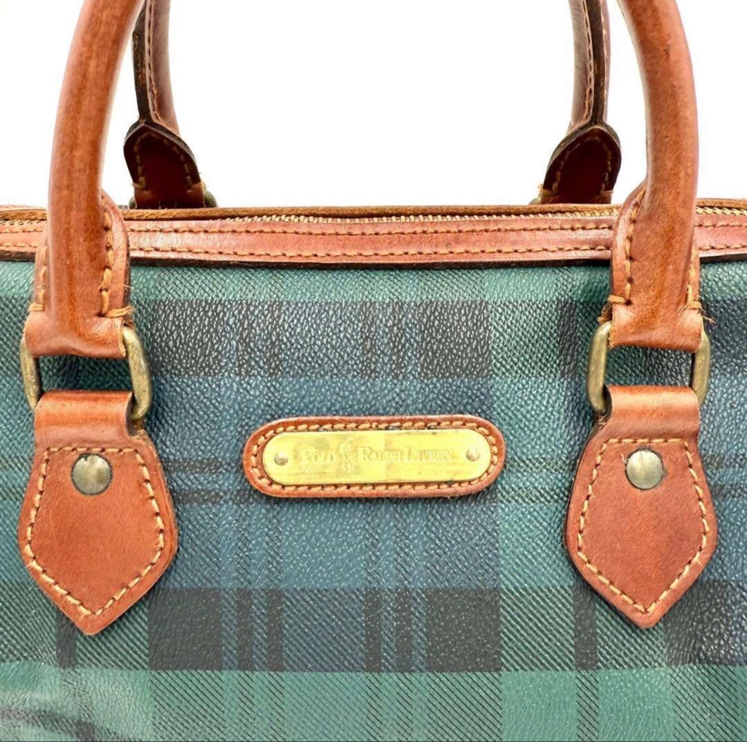 POLO RALPH LAUREN ミニボストンバッグ チェック柄 ハンドバック