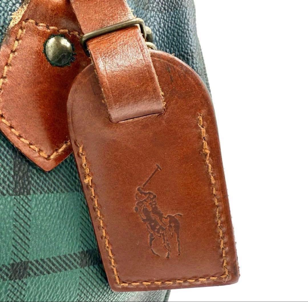 POLO RALPH LAUREN ミニボストンバッグ チェック柄 ハンドバック