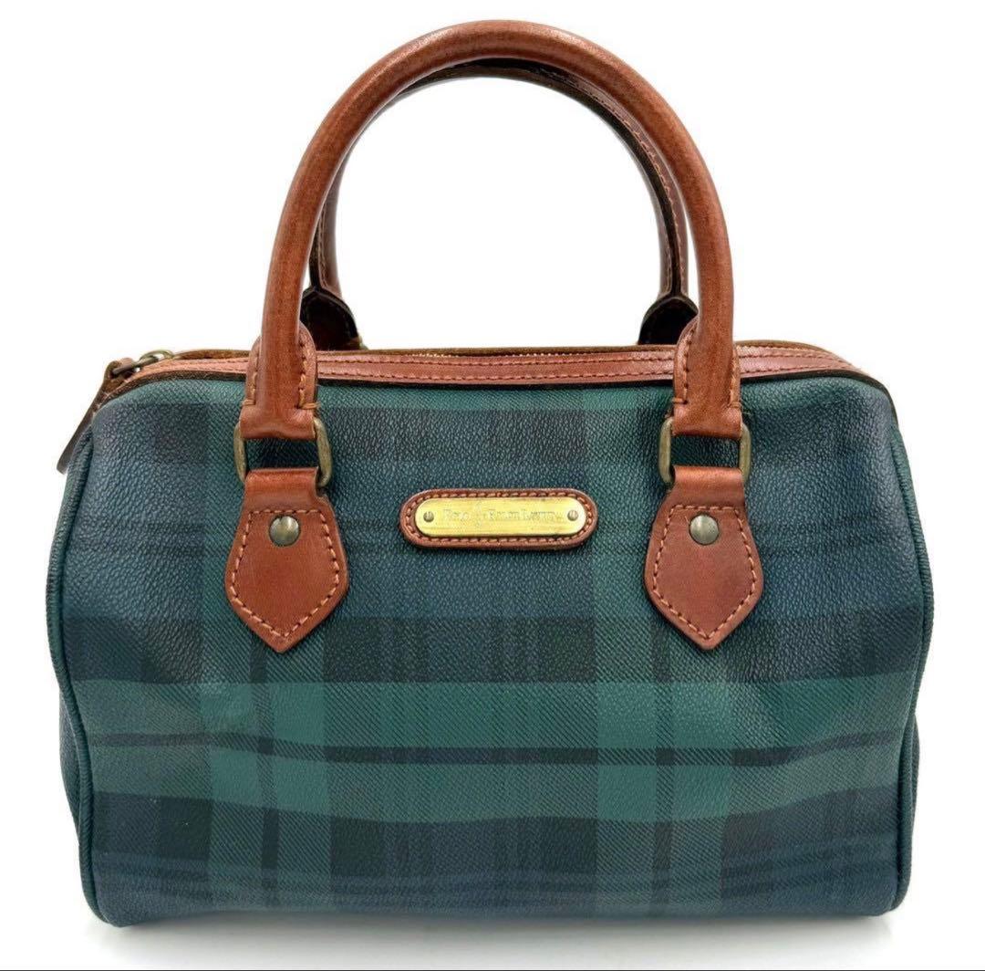 POLO RALPH LAUREN ミニボストンバッグ チェック柄 ハンドバック