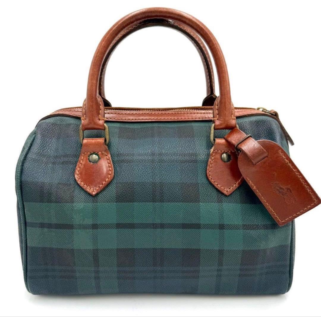 POLO RALPH LAUREN ミニボストンバッグ チェック柄 ハンドバック