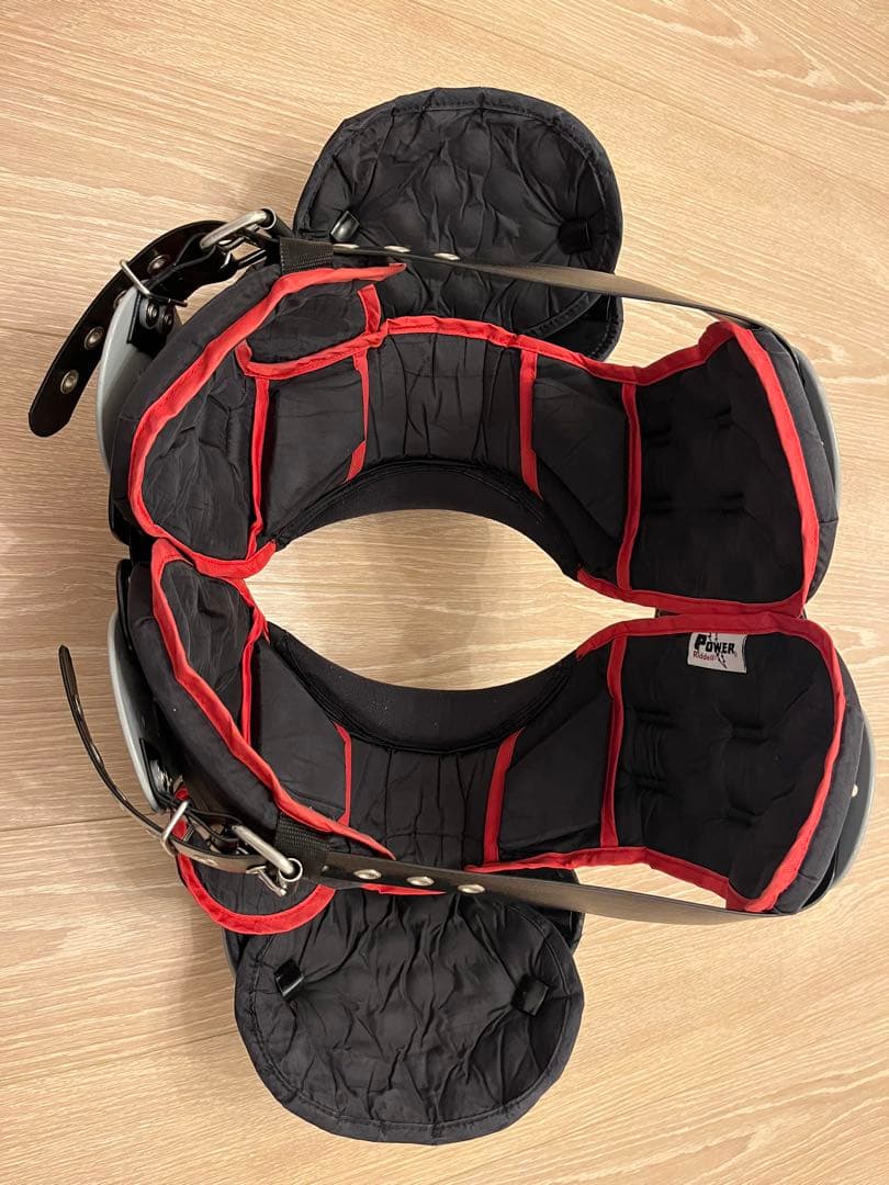 Riddell Power ショルダーパッド シルバー/レッド