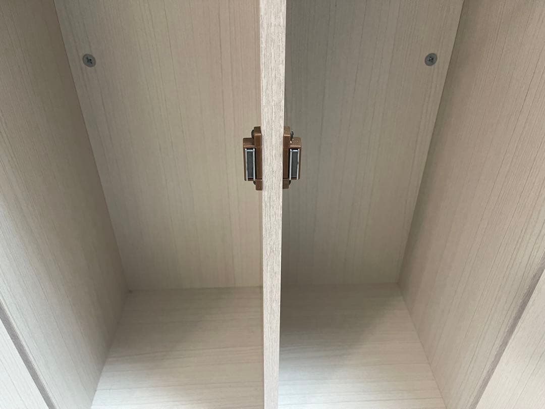 木製プッシュ式 分別ゴミ箱　ホワイト