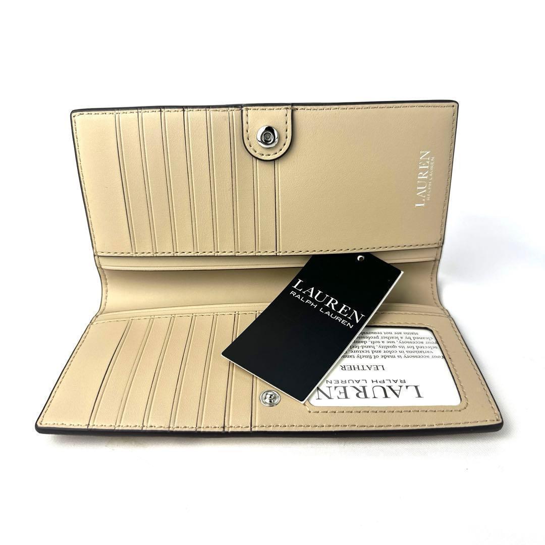 【大容量！新品】ラルフ・ローレン 長財布 ベージュ　ホワイト　大容量