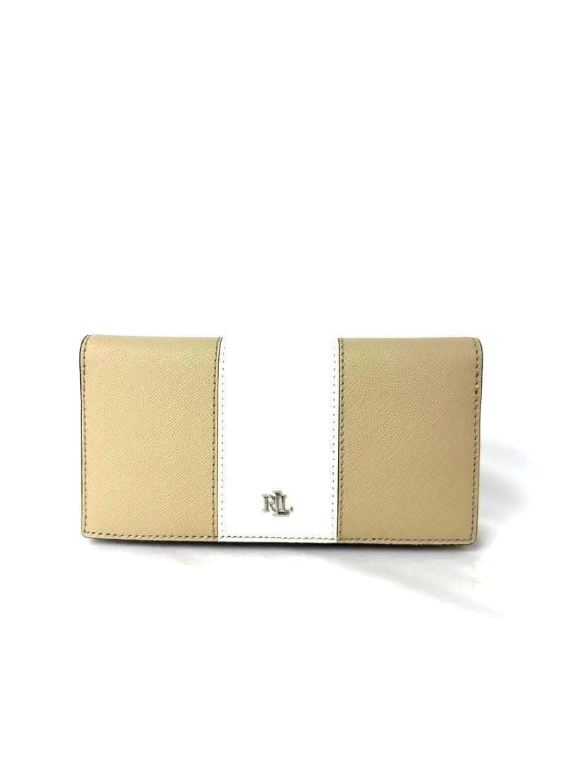 【大容量！新品】ラルフ・ローレン 長財布 ベージュ　ホワイト　大容量
