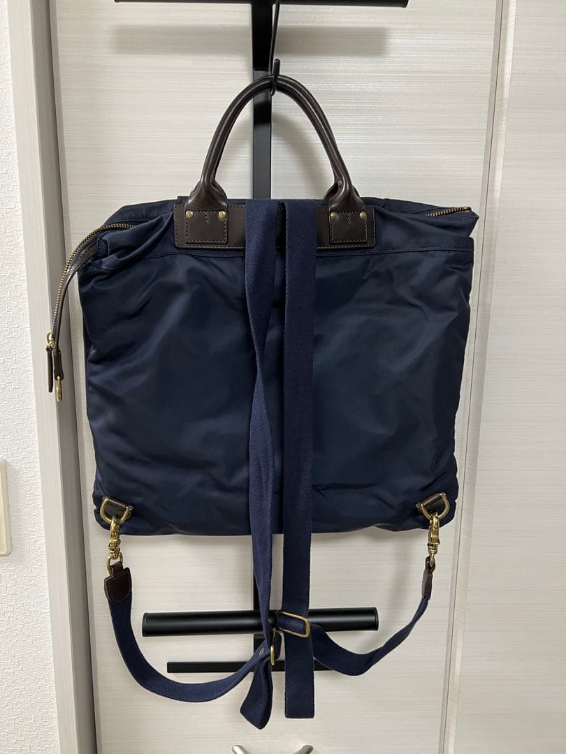 フェリージ　2wayリュック 18/50　ネイビーｘダークブラウンレザー