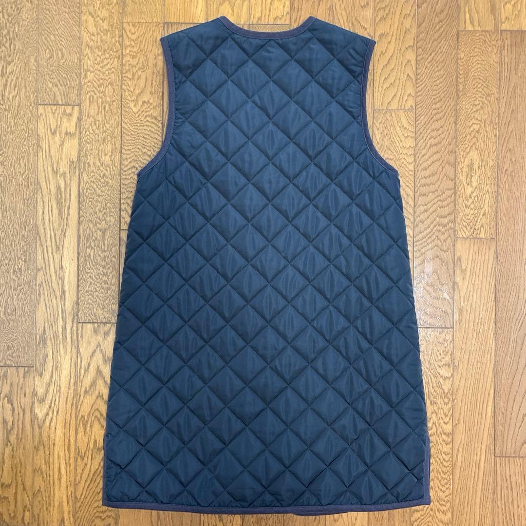 OUR アワーホーム ロング キルティングベスト ブラウン