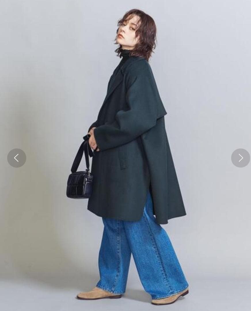 22aw Beauty & Youth リバー ポンチョ コート S Green