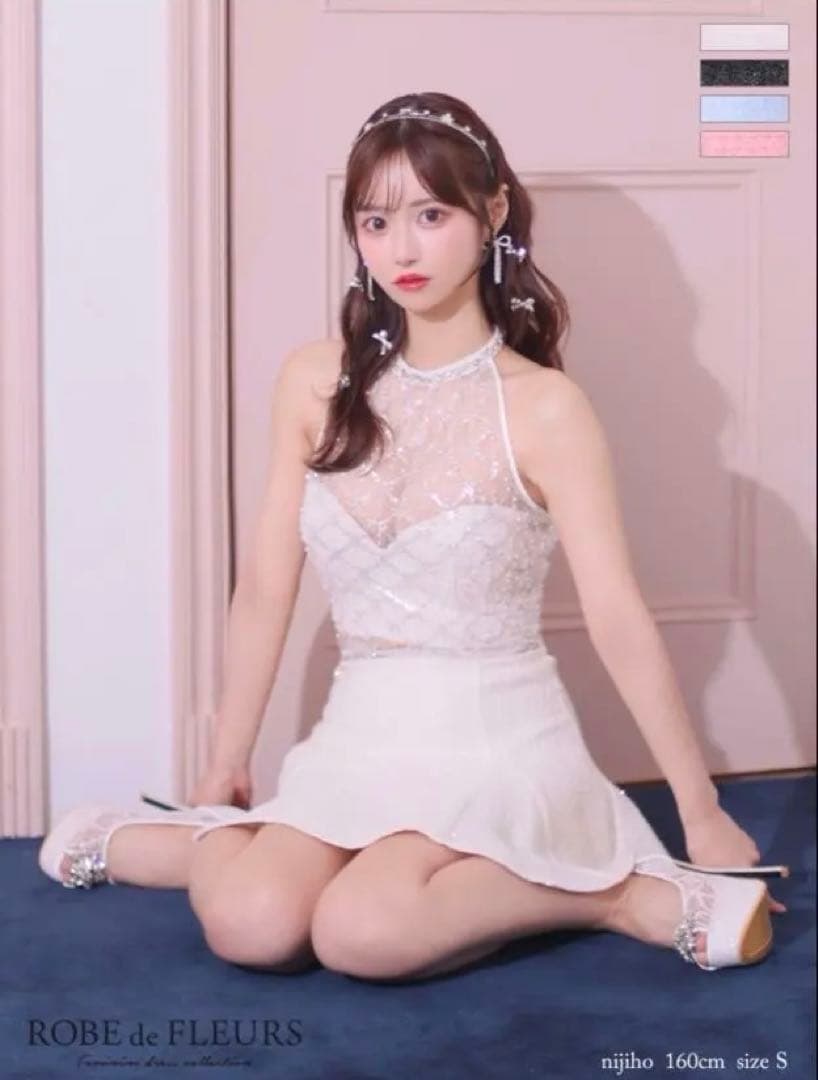 ROBE de FLEURS アイボリーナイトドレス Sサイズ