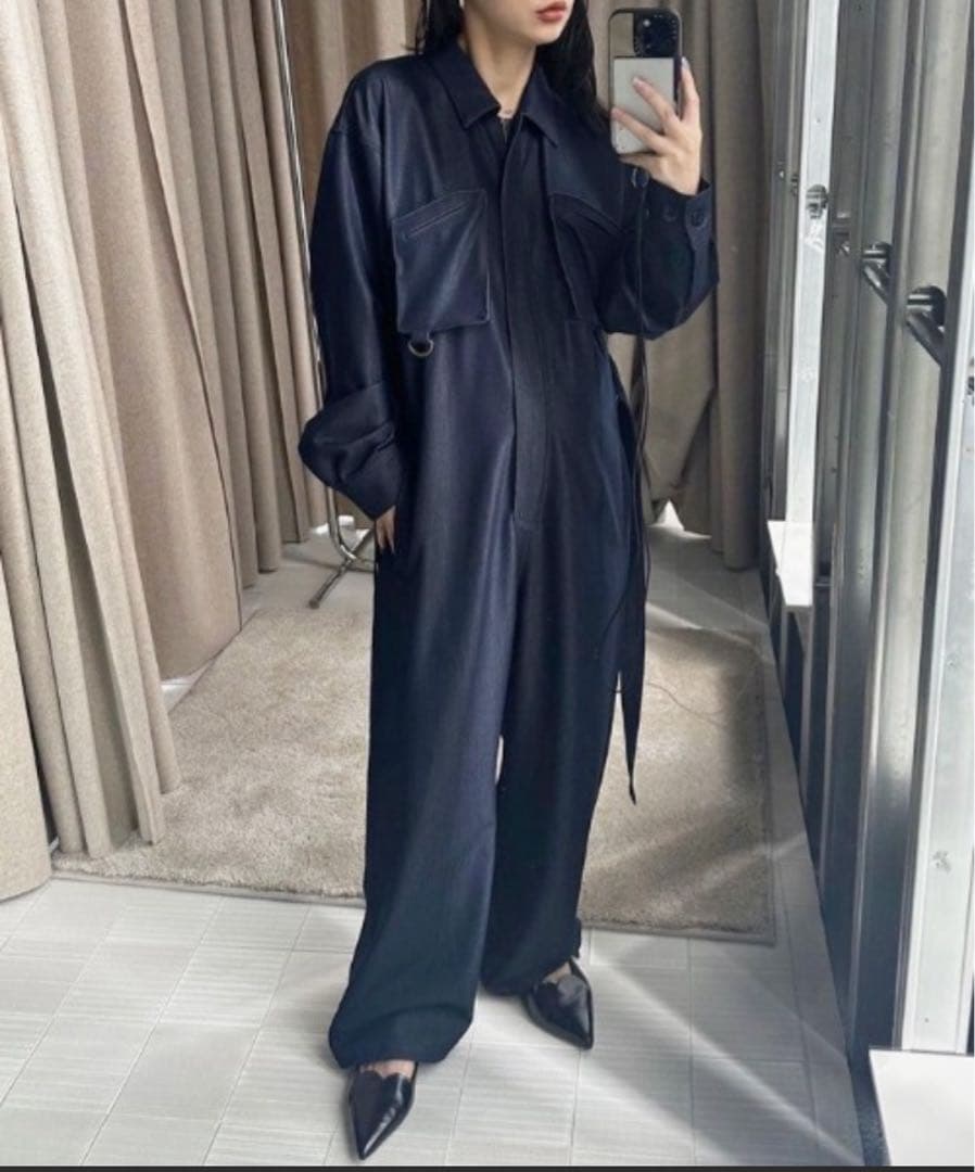 ネイビーオールインワン ウエストベルト付き