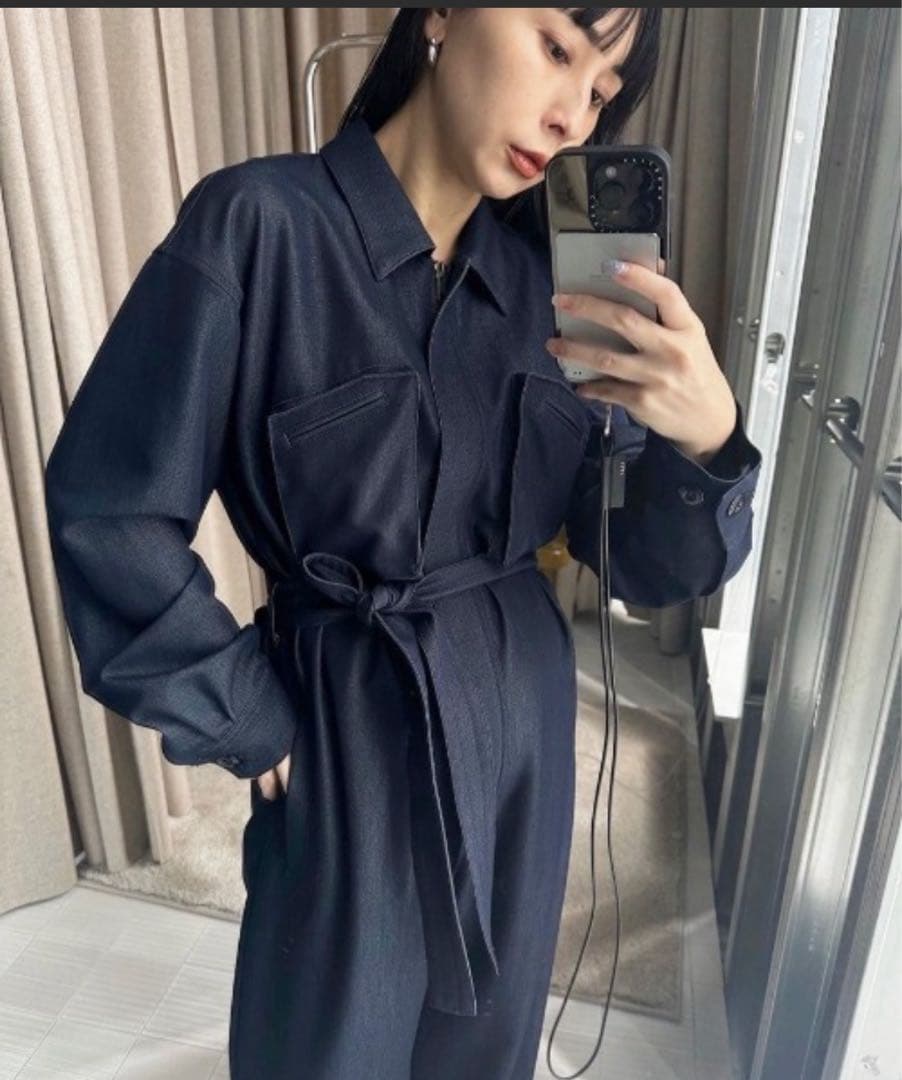 ネイビーオールインワン ウエストベルト付き