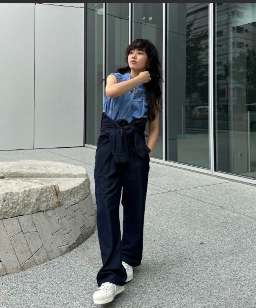 ネイビーオールインワン ウエストベルト付き