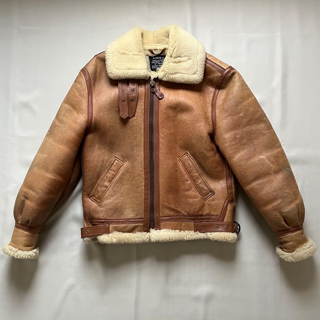 レアSchott ショットB-3 フライトジャケット ボア ムートン42 USA
