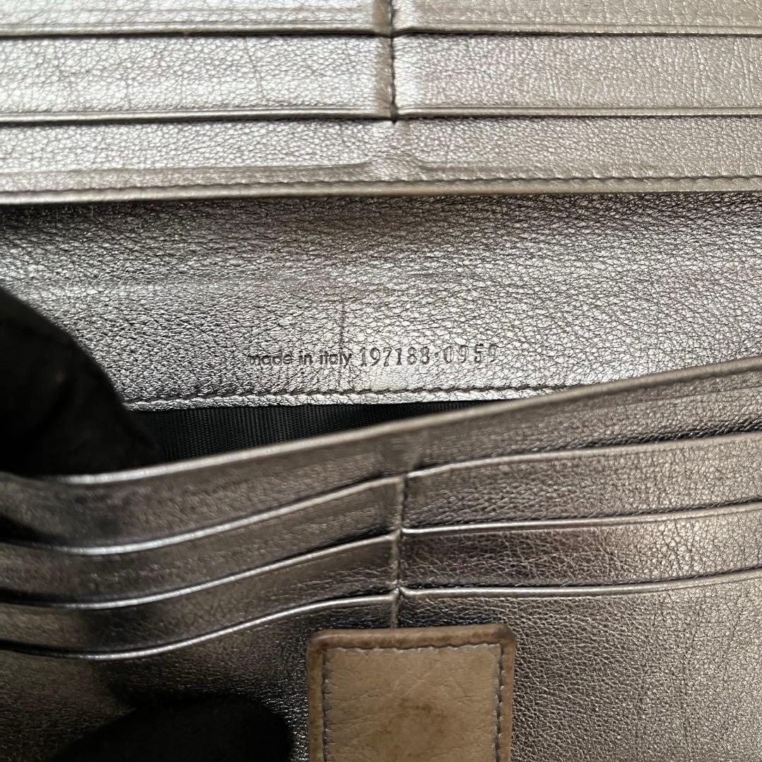 Yves Saint Laurent Yメール シルバー 長財布 ヴィンテージ