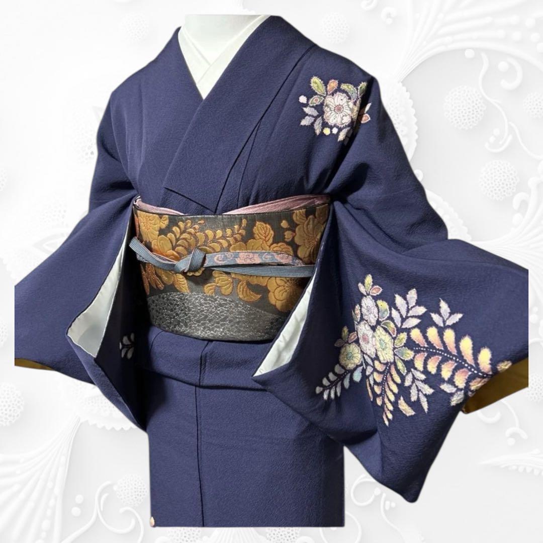 ま*ぉ様 新品　美品　袷　正絹　辻が花　翠山工房　訪問着　フルセット　西陣唐織袋