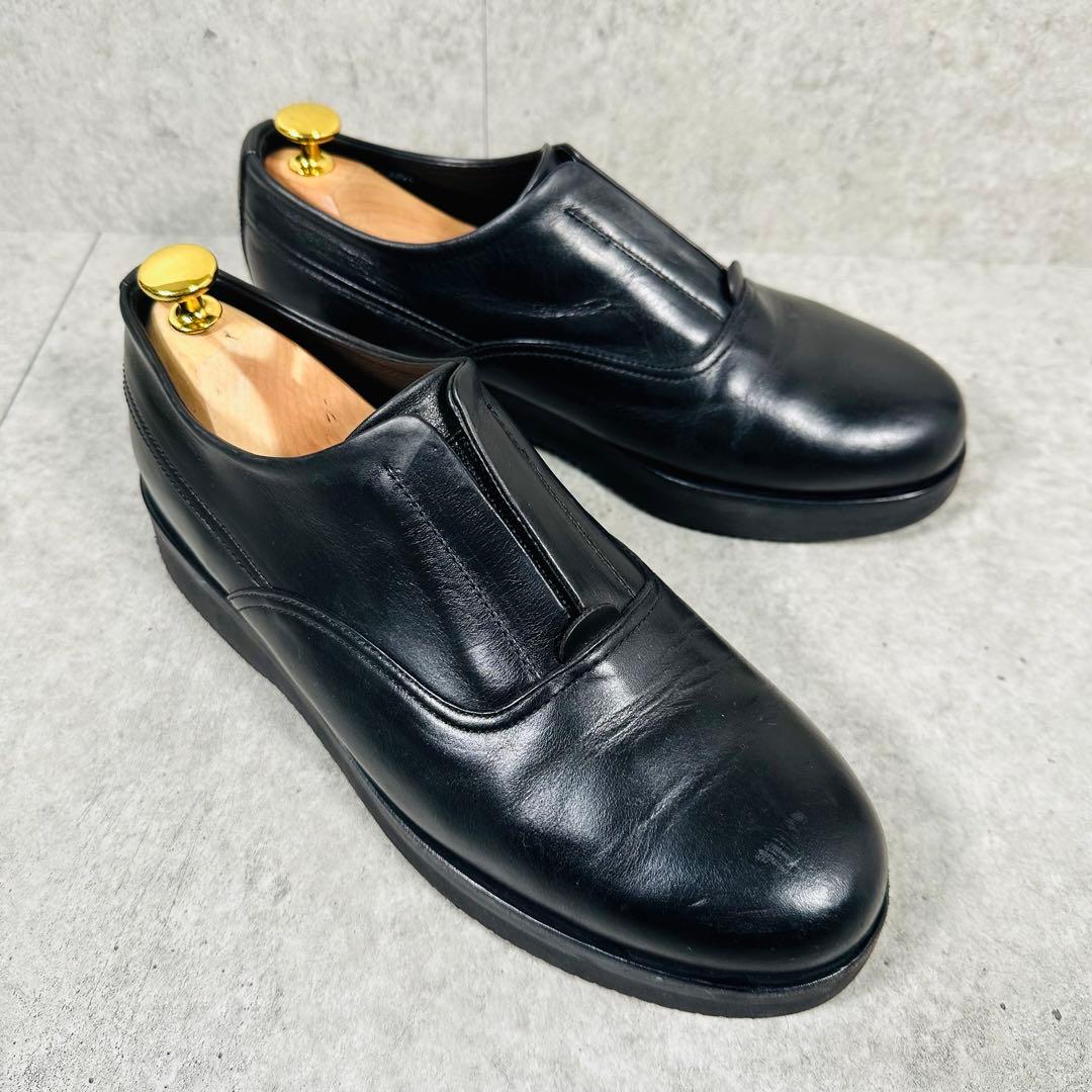 クーティープロダクションズ　ラザ　スリッポン　レザー ビブラムソール　革靴　黒