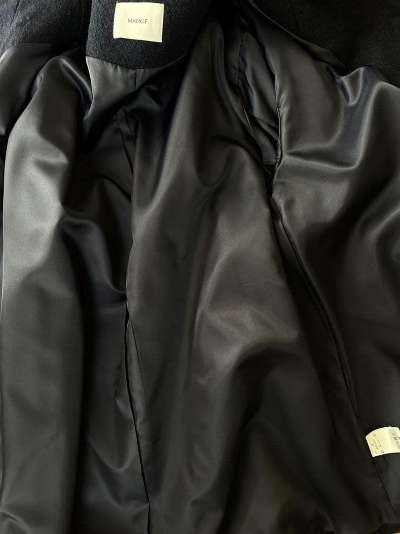 【MANOF】BOUCLE NO COLLAR COAT Sサイズ 未使用