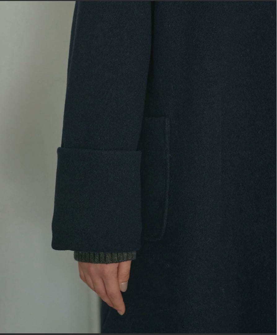 【MANOF】BOUCLE NO COLLAR COAT Sサイズ 未使用