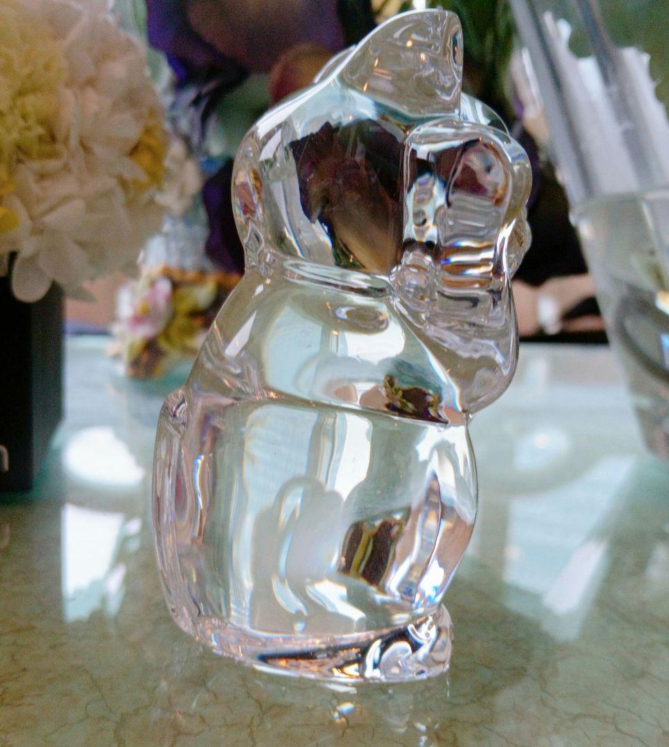 バカラ　Baccarat　招き猫　ゴールド　クリア　置き物　格安　開店祝