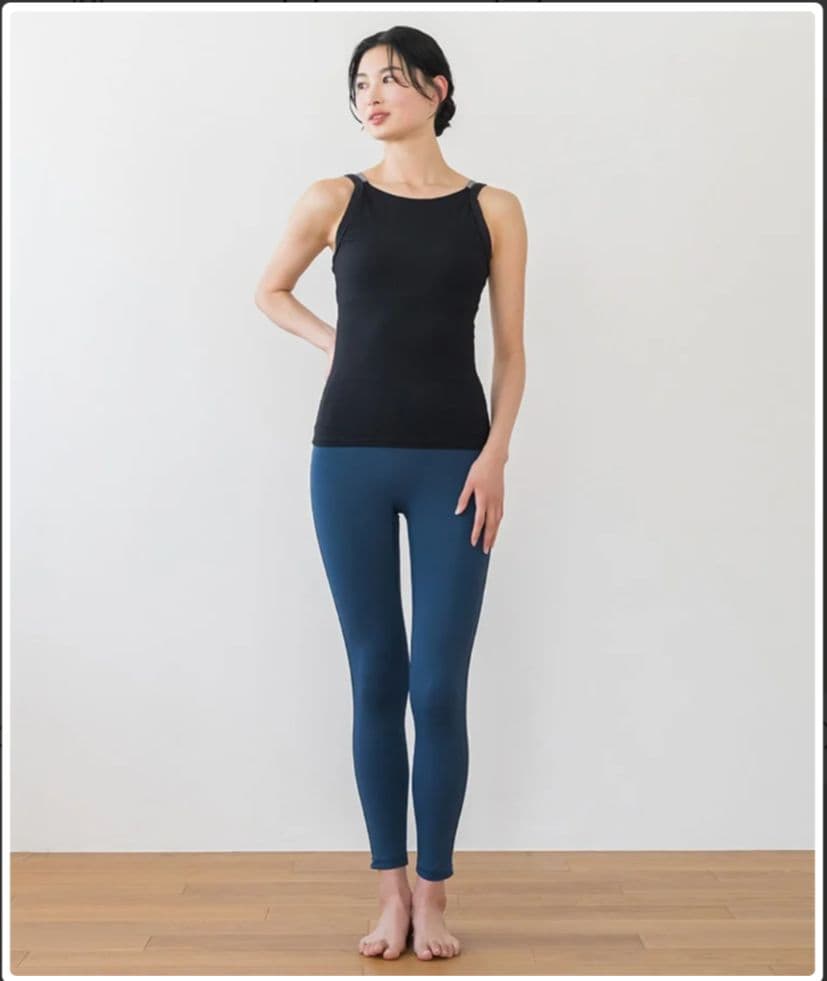 【SUKALA】ダブルストラップリブロゴタンクトップ　ブラックLL