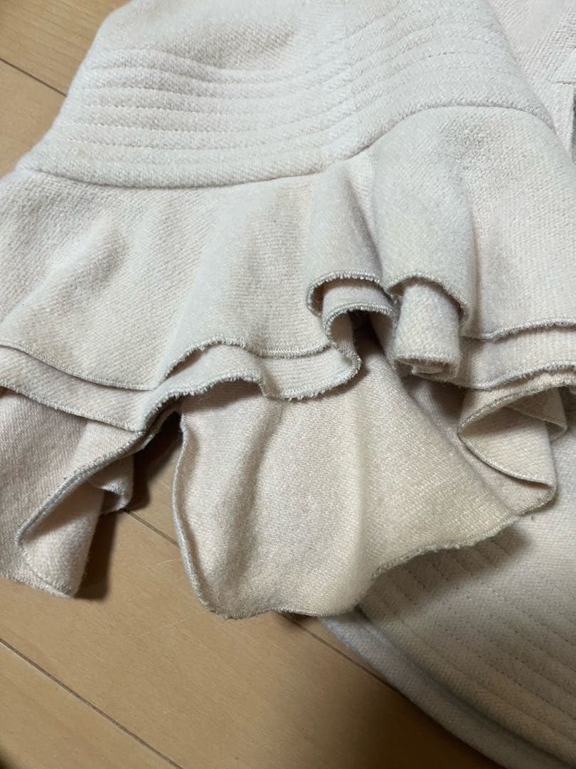 Sov❶アイボリー ❷ベージュ ファー付き ポンチョコート、2着