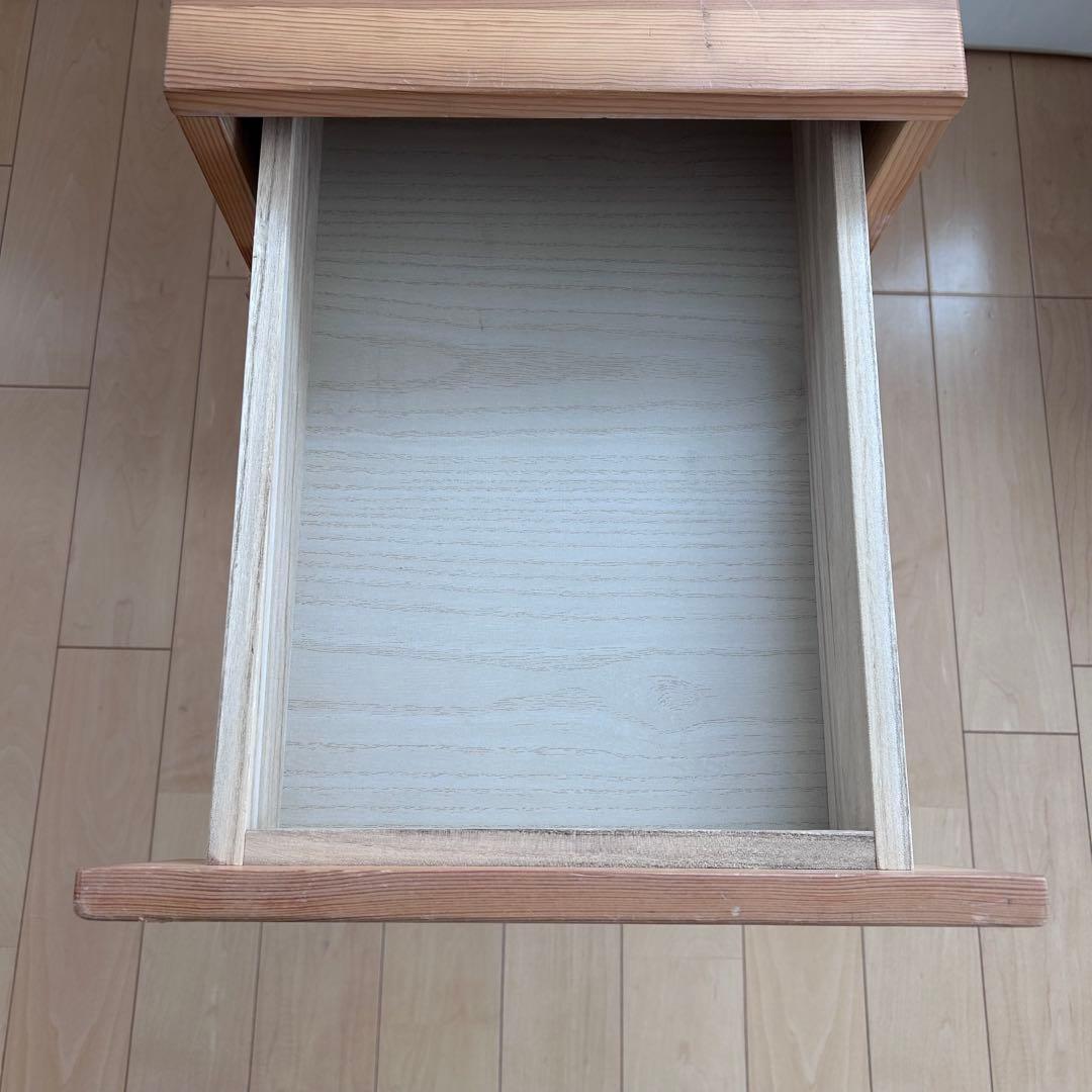 無印良品　パイン材　キャビネット　廃盤品　サイドチェスト　収納　キャスター付き