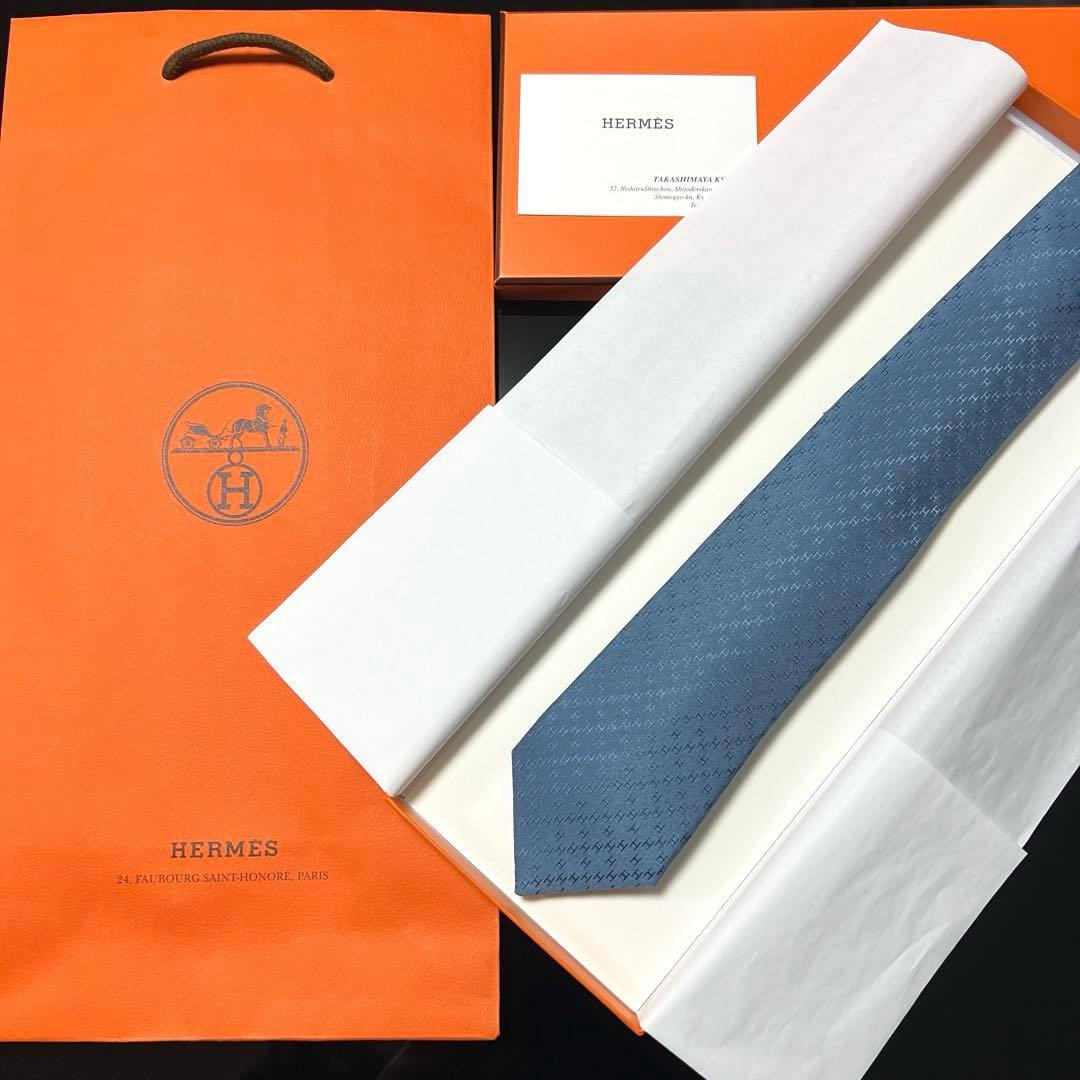 訳あり 極美品 正規品 HERMES エルメス ネクタイ 百貨店