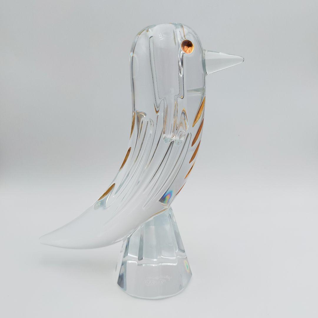 【未使用】 Baccarat ファウナクリスト　花瓶　フラワーベース 鳥　金彩