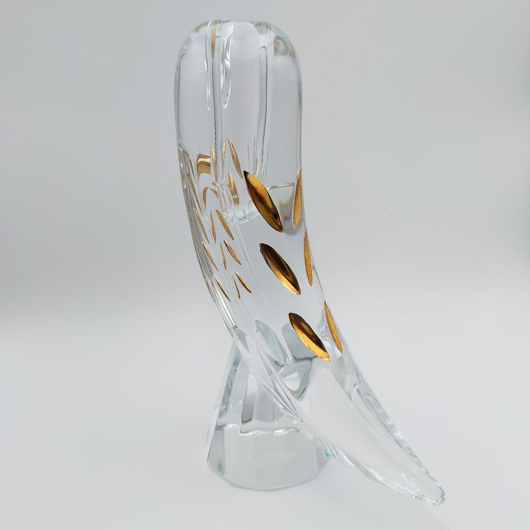【未使用】 Baccarat ファウナクリスト　花瓶　フラワーベース 鳥　金彩
