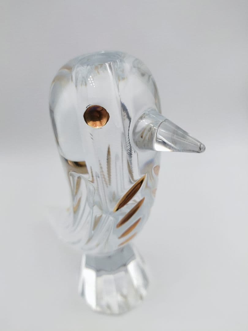 【未使用】 Baccarat ファウナクリスト　花瓶　フラワーベース 鳥　金彩