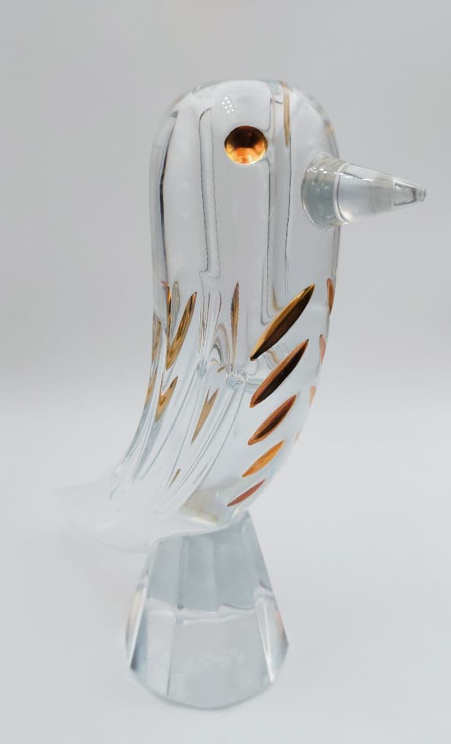 【未使用】 Baccarat ファウナクリスト　花瓶　フラワーベース 鳥　金彩