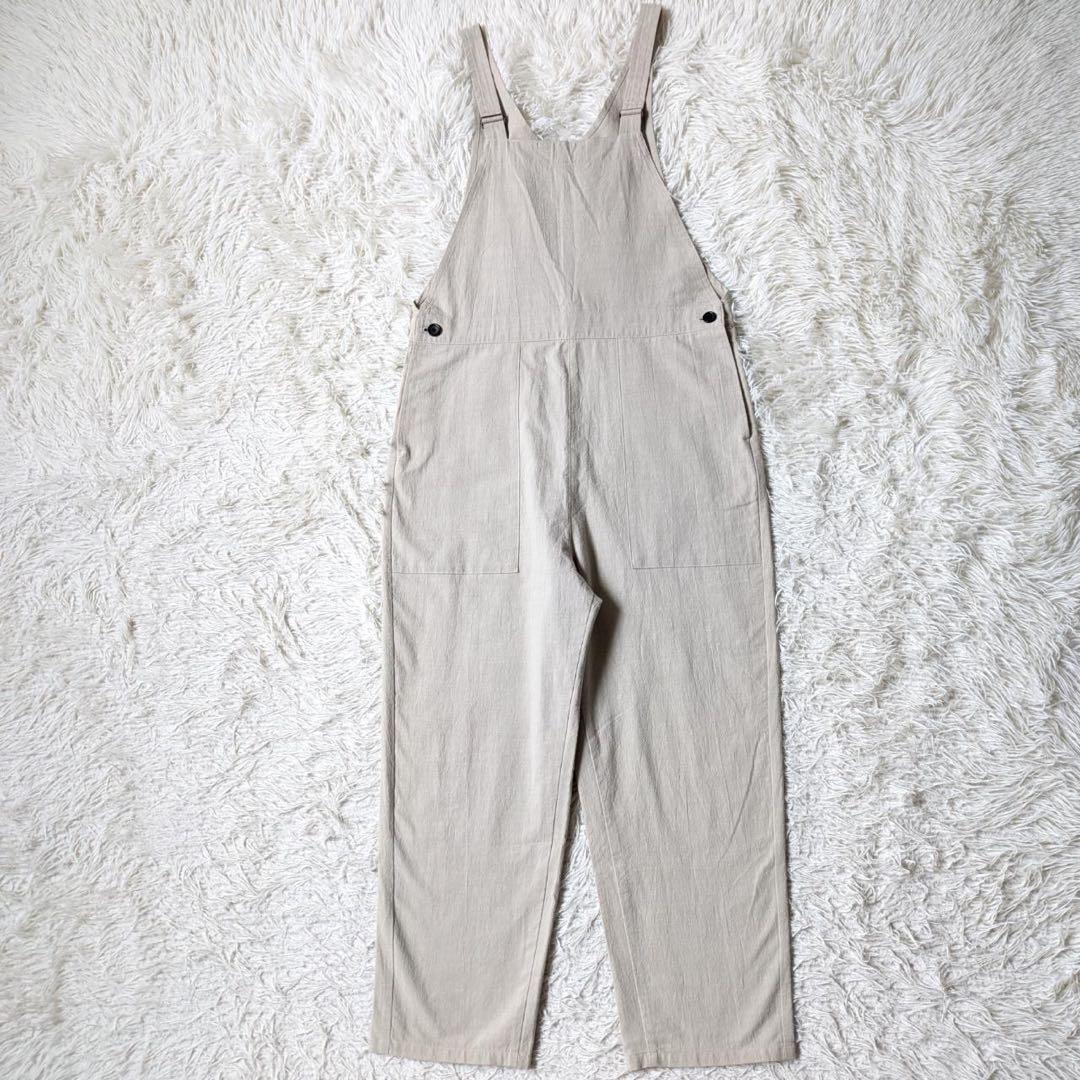 HUIS./遠州織物　509 やわらかシーチングコットンオーバーオール　Free