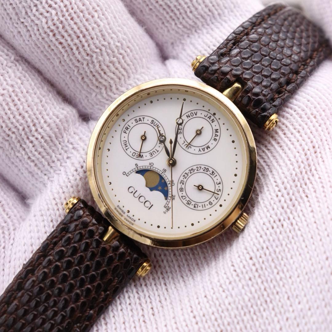 正規品【新品電池】GUCCI ムーンフェイズ/トリプルカレンダー 動作品 希少