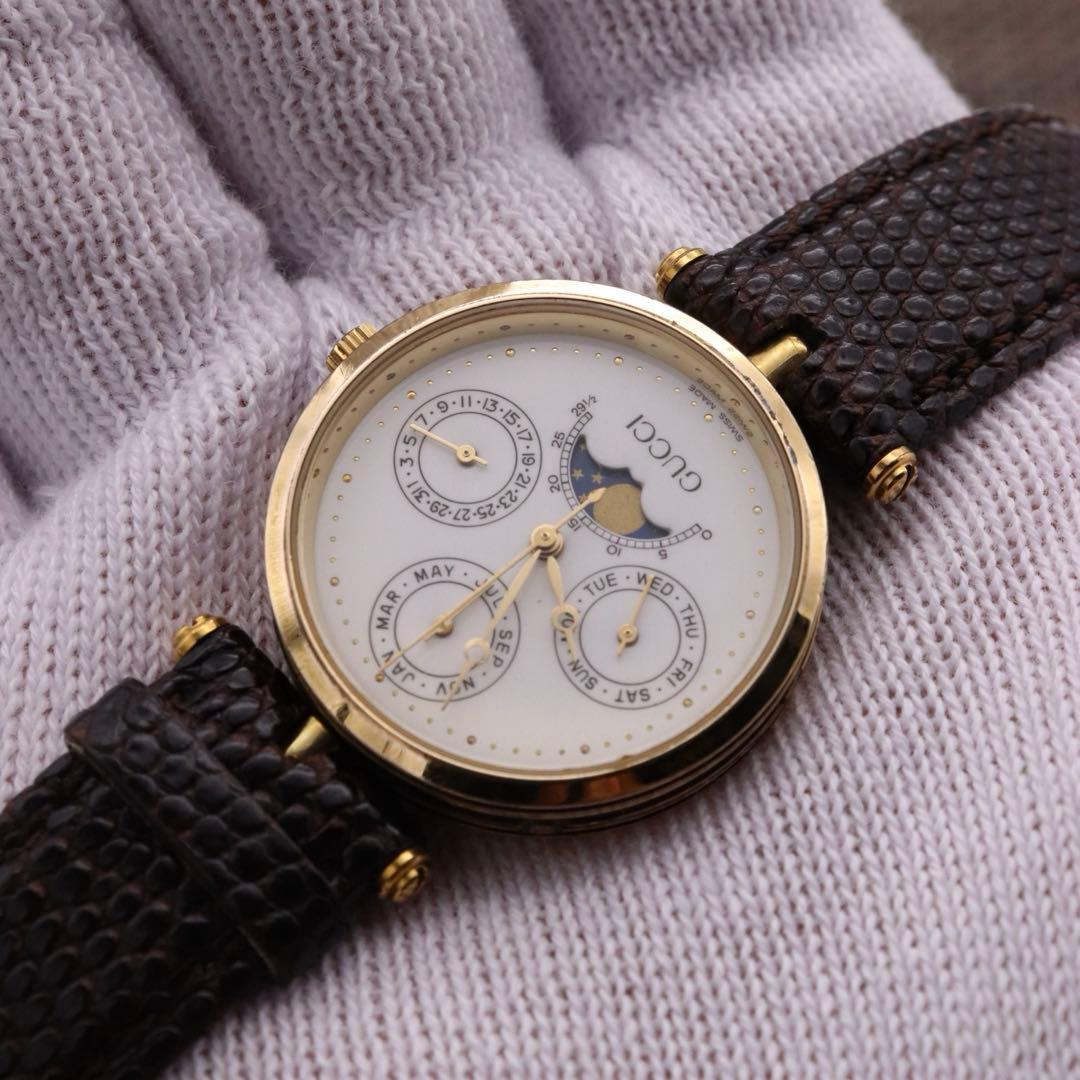 正規品【新品電池】GUCCI ムーンフェイズ/トリプルカレンダー 動作品 希少