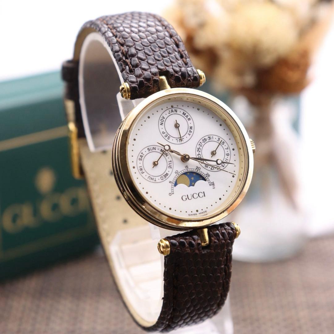 正規品【新品電池】GUCCI ムーンフェイズ/トリプルカレンダー 動作品 希少