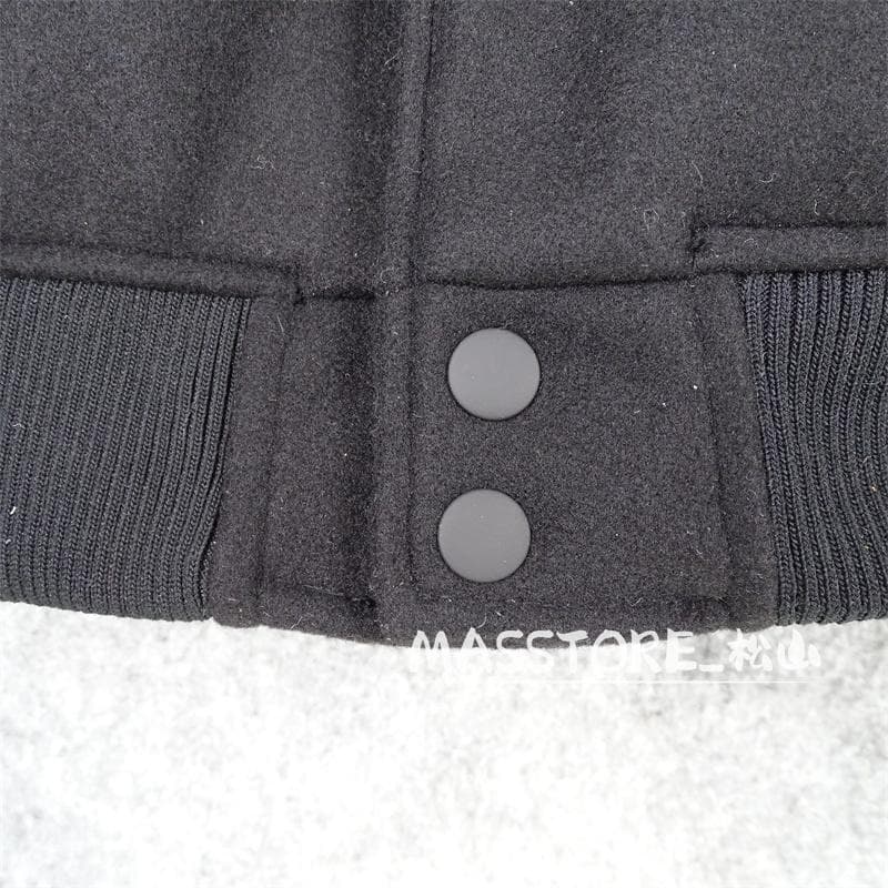 美品 スタジャン 袖革 中綿レザージャケット 牛革袖 本革 革ジャン M-5XL