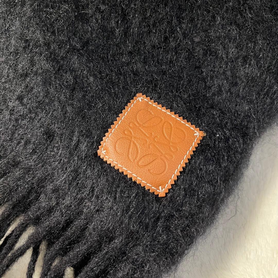 LOEWE ロエベ モヘアマフラー アナグラムロゴ ブラック