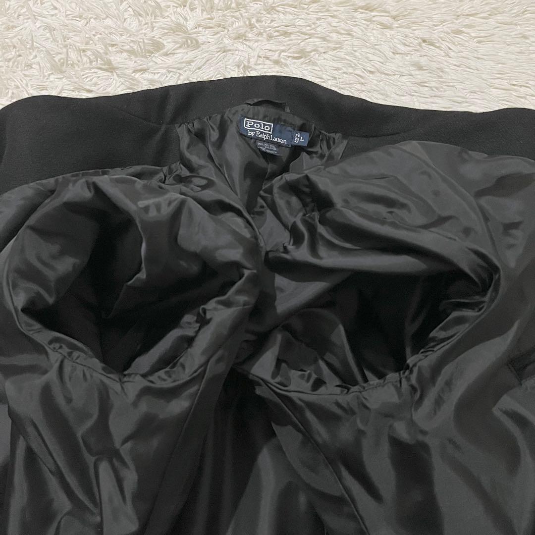 ✨美品✨ポロバイラルフローレン　ピーコート　ウールコート　ダブル　肉厚　黒　Ｌ