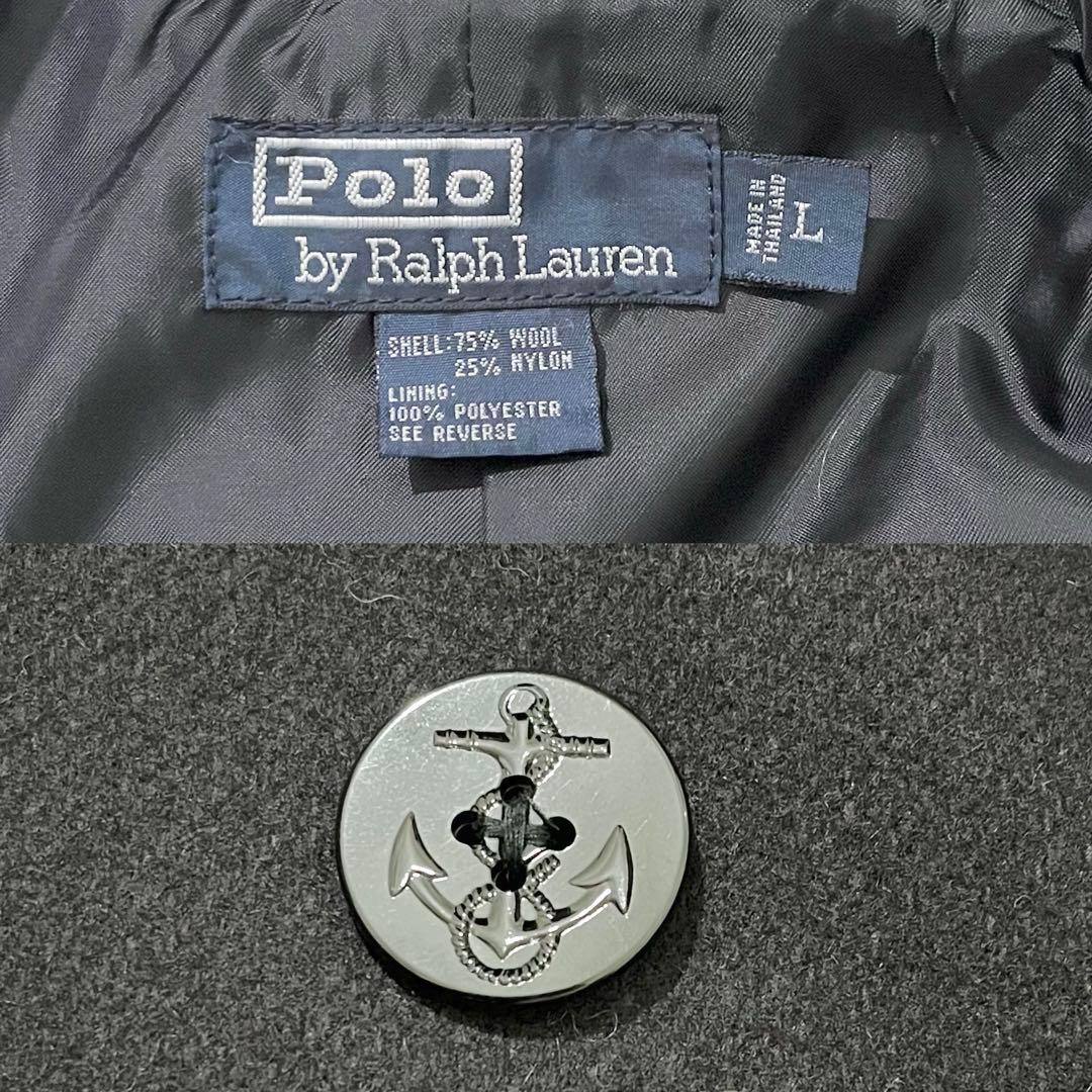 ✨美品✨ポロバイラルフローレン　ピーコート　ウールコート　ダブル　肉厚　黒　Ｌ