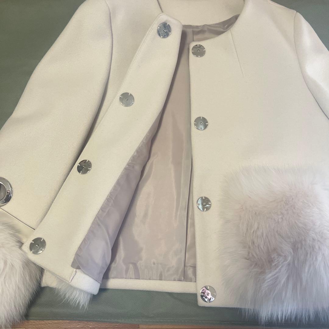 【新品・タグ付】FENNEL フェンネル リボン袖ファーアクセントショートコート