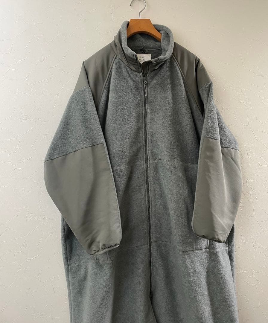 HYKE ハイク　フリースコート　ロング　美品　オリーブ